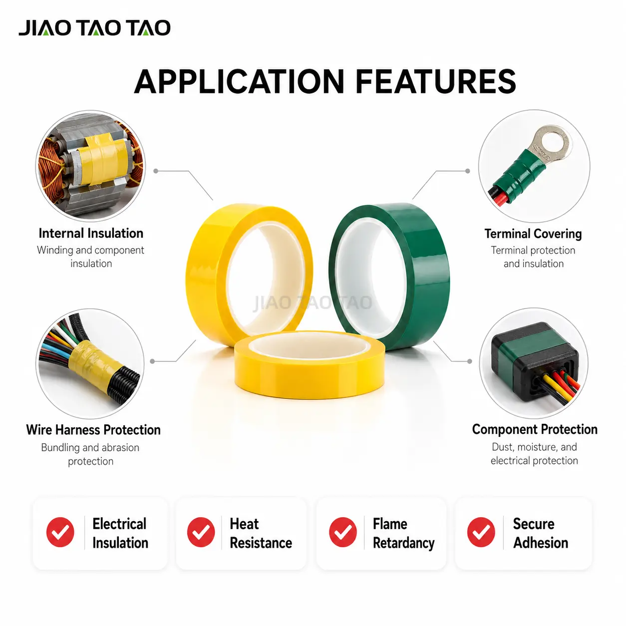 High temperature mylar insulation tape for electrical insulation and coil wrapping
